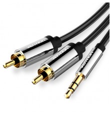 Кабель Vention 3.5 мм - 2xRCA, М/M, 0.5 м, чорний (BCFBD)