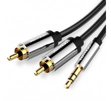 Кабель Vention 3.5 мм - 2xRCA (M/M), 2 м, Black (BCFBH)