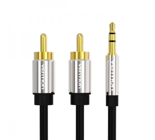 Кабель Vention 3.5 мм - 2xRCA (M/M), 2 м, Black (BCFBH)