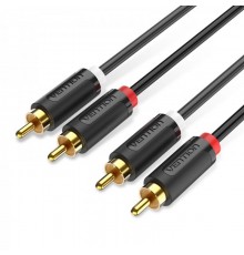 Кабель Vention 2хRCA - 2хRCA (M/M), 1.5 м, Black (BCMBG)