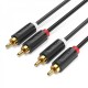 Кабель Vention 2хRCA - 2хRCA (M/M), 1.5 м, Black (BCMBG)