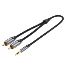 Кабель Vention 3.5 мм - 2xRCA (M/M), 1.5 м, Black (BCNBG)