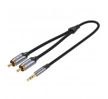 Кабель Vention 3.5 мм - 2xRCA (M/M), 2 м, Black (BCNBH)