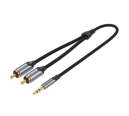 Кабель Vention 3.5 мм - 2xRCA (M/M), 2 м, Black (BCNBH)