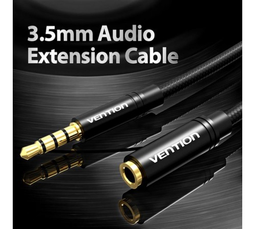 Кабель Vention 3.5 мм - 3.5 мм (M/F), 3 м, Black (BHBBI)