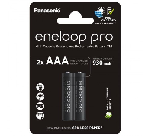 Акумулятори Panasonic Eneloop Pro AAA/HR03 NI-MH 930 mAh BL 2 шт Акумулятори Panasonic Eneloop Pro AAA/HR03 NI-MH 930 mAh BL 2 шт