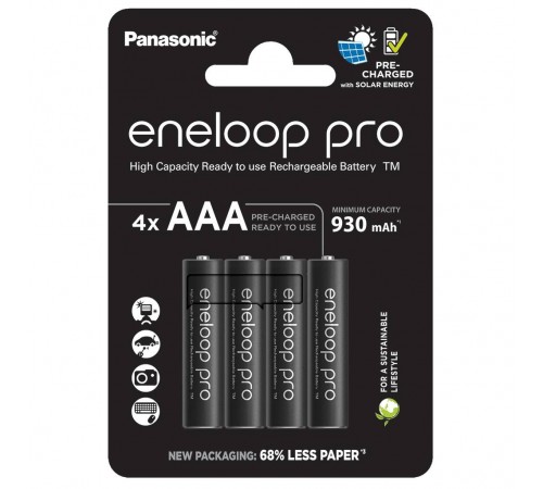 Акумулятори Panasonic Eneloop Pro AAA/HR03 NI-MH 930 mAh BL 4 шт Акумулятори Panasonic Eneloop Pro AAA/HR03 NI-MH 930 mAh BL 4 шт