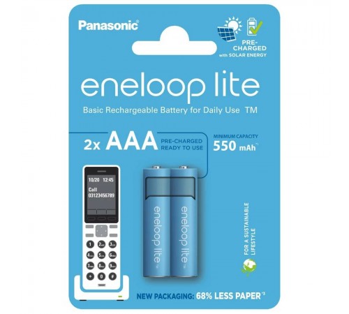 Акумулятори Panasonic Eneloop Lite AAA/HR03 NI-MH 550 mAh BL 2 шт Акумулятори Panasonic Eneloop Lite AAA/HR03 NI-MH 550 mAh BL 2 шт