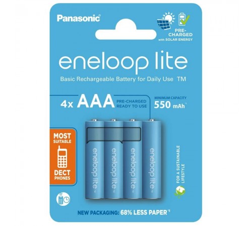 Акумулятори Panasonic Eneloop Lite AAA/HR03 NI-MH 550 mAh BL 4 шт Акумулятори Panasonic Eneloop Lite AAA/HR03 NI-MH 550 mAh BL 4 шт