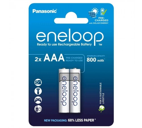 Акумулятори Panasonic Eneloop AAA/HR03 NI-MH 800 mAh BL 2 шт Акумулятори Panasonic Eneloop AAA/HR03 NI-MH 800 mAh BL 2 шт