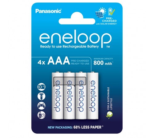 Акумулятори Panasonic Eneloop AAA/HR03 NI-MH 800 mAh BL 4 шт Акумулятори Panasonic Eneloop AAA/HR03 NI-MH 800 mAh BL 4 шт