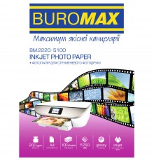 Фотопапір Buromax глянцевий 200г/м2 А4, 100арк (BM.2220-5100)