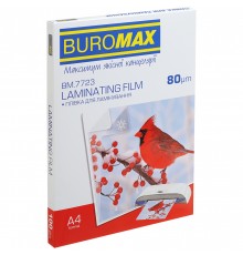 Плівка для ламінування Buromax (BM.7723), глянцева, А4, 80мк, 100 шт
