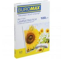 Плівка для ламінування Buromax (BM.7724), глянцева, А4, 100мк, 100 шт