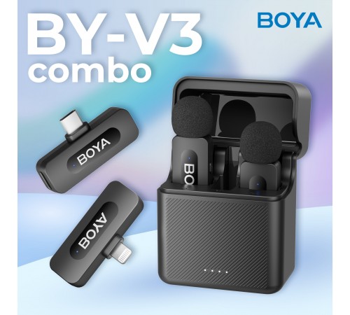 Мікрофон BOYA BY-V3 combo Type-C/Lightning Black
