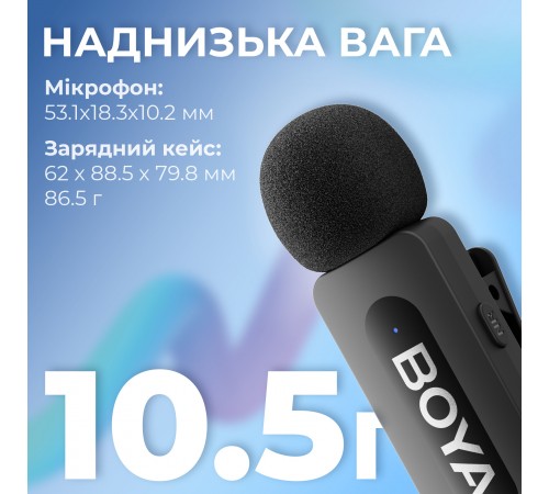 Мікрофон BOYA BY-V3 combo Type-C/Lightning Black