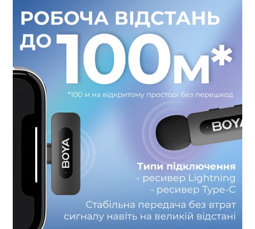 Мікрофон BOYA BY-V3 combo Type-C/Lightning Black