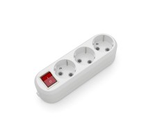 Розетковий блок Electrum 3 гнізда із заземленням та вимикачем C-SM-1779
