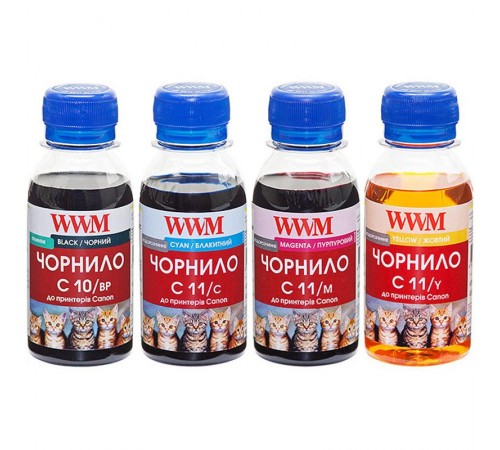 Комплект чорнила WWM для CANON PG510BP/CL511 B/C/M/Y C10/11SET 4*100г