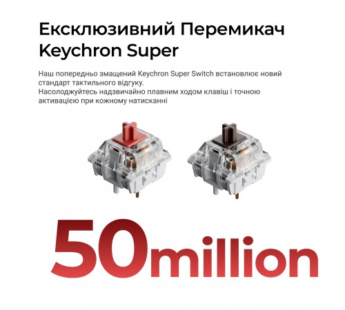Клавіатура бездротова Keychron C3 Max Super Red Switch Black RGB (C3M-H1-UA)