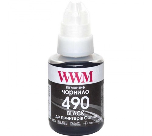 Чорнило WWM Canon Pixma G1400/2400/3400 Black Pigment (C490BP) 140г