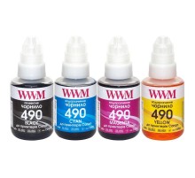 Комплект чорнил WWM для Canon G1400/G2400/G3400 4х140г B/C/M/Y (C490SET4)