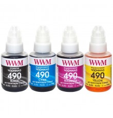 Комплект чорнил WWM для Canon G1400/G2400/G3400 4х140г B/C/M/Y (C490SET4)
