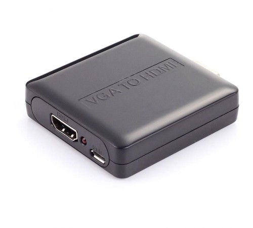 Адаптер PowerPlant (CA911493) HDMI - VGA+R/L, чорний