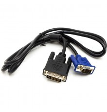 Адаптер PowerPlant (CA911981) DVI-D (М)-VGA(М), 1 м, чорний