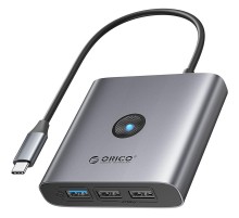 USB-хаб Orico FAX3-5P-GY-EP USB Type-C 3-в-1 Grey (CA914227)