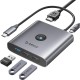 USB-хаб Orico FAX3-5P-GY-EP USB Type-C 3-в-1 Grey (CA914227)