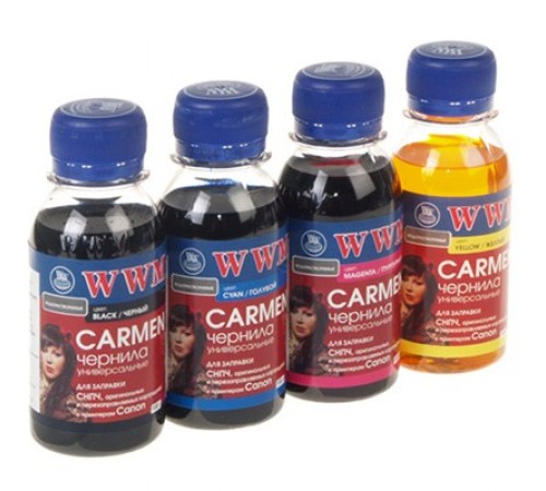 Комплект чорнил WWM Universal Carmen для Сanon серий PIXMA iP/iX/MP/MX/MG В/C/M/Y(CARMEN/SET.4-2) 4*100