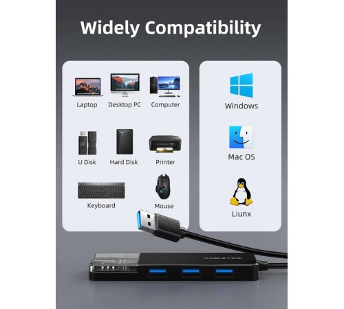 USB-хаб Cabletime CB02B 4 ports