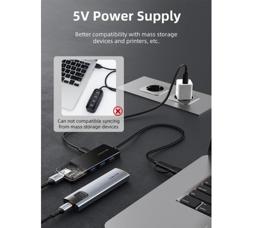 USB-хаб Cabletime CB03B USB Type-C 4-в-1