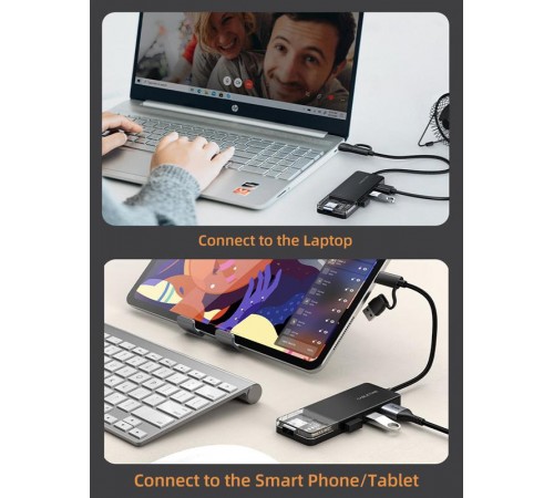 USB-хаб Cabletime CB03B USB Type-C 4-в-1