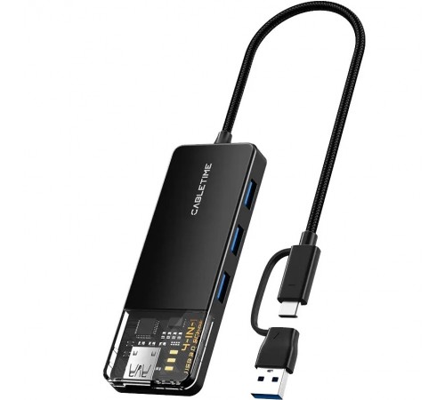USB-хаб Cabletime CB03B USB Type-C 4-в-1