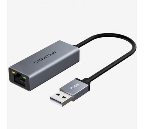 Мережевий адаптер Cabletime USB 100Mbps Ethernet, 0.15m,Space Grey (CB52G) Мережевий адаптер Cabletime USB 100Mbps Ethernet, 0.15m,Space Grey (CB52G)