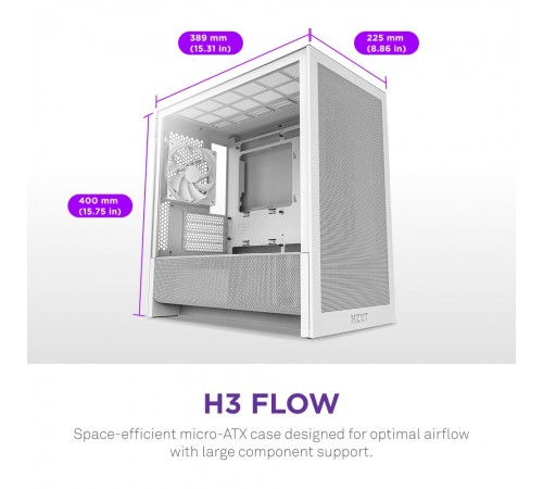 Корпус NZXT H3 Flow White без БЖ (CC-H31FW-01)