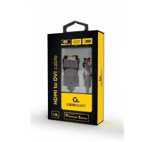 Кабель Cablexpert HDMI - DVI (M/M), двоспрямований, 18 + 1 pin, 1.8 м, Black (CC-HDMI-DVI-4K-6)