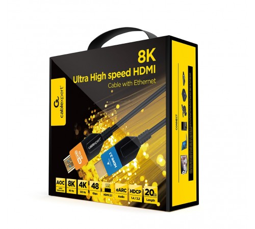 Кабель Cablexpert HDMI - HDMI V 2.1 (M/M), 20 м, Black (CC-HDMI8K-AOC-20M)