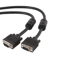 Кабель Cablexpert (CC-PPVGA-10-B) VGA-VGA HD15M/HD15M з 2-ма фер. кільцями, подвійний екран, чорний, 3м