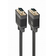 Кабель Cablexpert VGA - VGA (M/M), HD15, з 2-ма фер. кільцями, чорний, 10 м (CC-PPVGA-10M-B) пакет