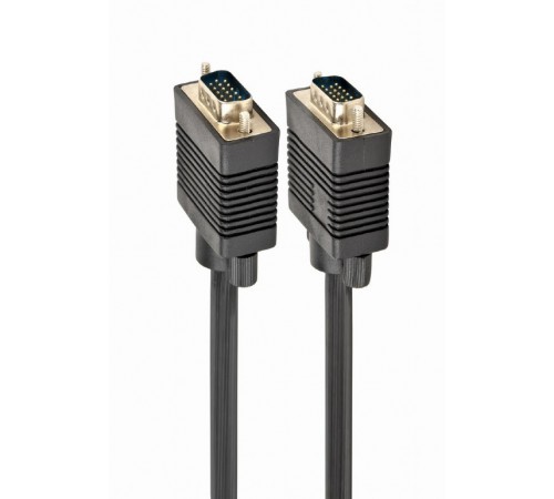 Кабель Cablexpert VGA - VGA (M/M), HD15, з 2-ма фер. кільцями, чорний, 10 м (CC-PPVGA-10M-B) пакет
