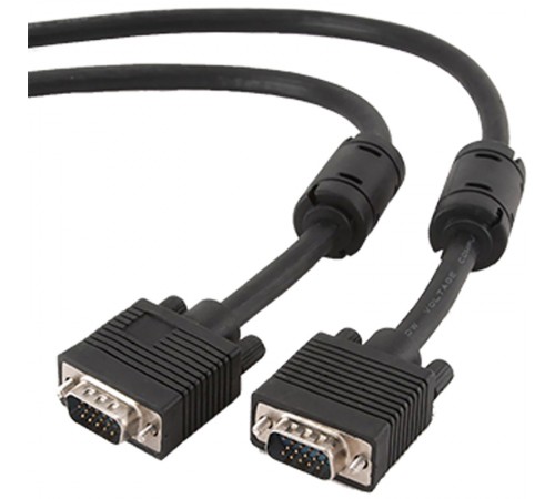 Кабель Cablexpert VGA - VGA (M/M), HD15, з 2-ма фер. кільцями, чорний, 10 м (CC-PPVGA-10M-B) пакет