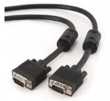 Кабель Cablexpert VGA - VGA (M/M), HD15, з 2-ма фер. кільцями, чорний, 15 м (CC-PPVGA-15M-B) пакет