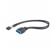Кабель Cablexpert USB 2.0 9-pin - USB 3.0 19-pin (F/M), 0.15 м, внутрішній, чорний (CC-U3U2-01)