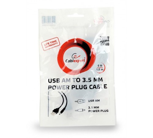 Кабель живлення Cablexpert (CC-USB-AMP35-6) USB-3.5мм, 1.8м, чорний