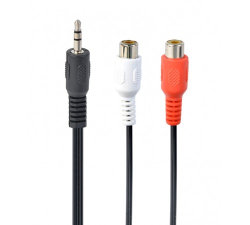 Аудіо-кабель Cablexpert 3.5 мм - 2xRCA (M/F), 0.2 м, чорний (CCA-406)