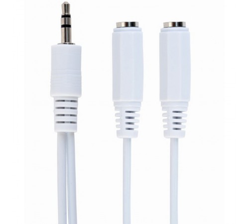 Аудіо-кабель Cablexpert 3.5 мм - 2х3.5 мм (M/F), 0.1 м, White (CCA-415W)