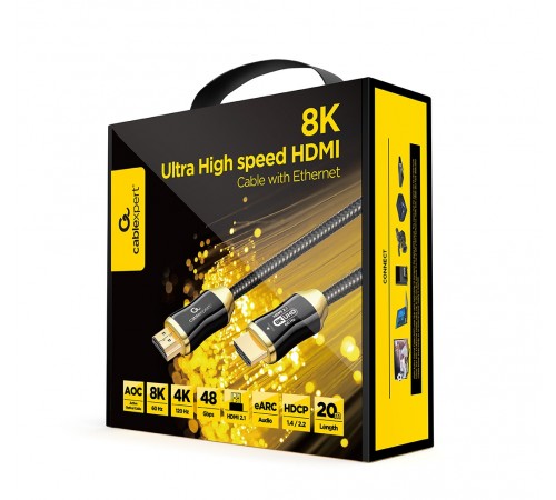 Кабель Cablexpert HDMI - HDMI V 2.1 (M/M), 20 м, Black (CCBP-HDMI8K-AOC-20M)